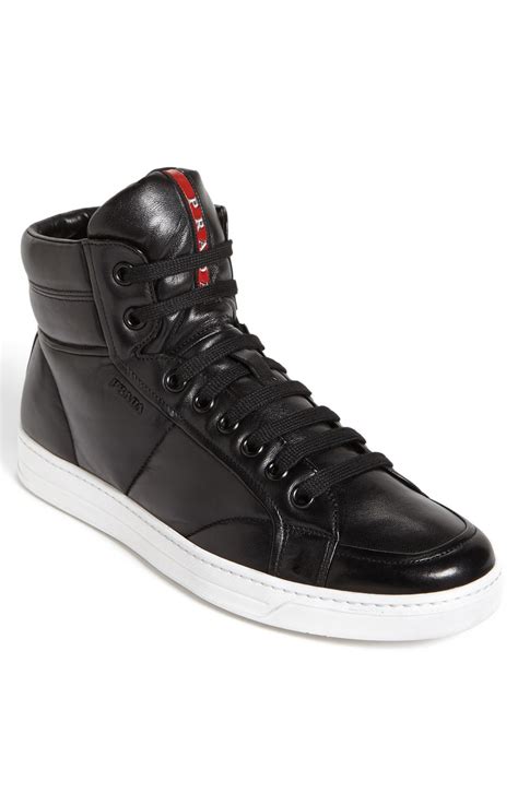 prada sneaker platform|black high top prada sneakers.